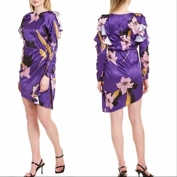 Dodo Bar Or Randy Purple Asymmetrical Mini dress US 6 - Picture 1 of 12